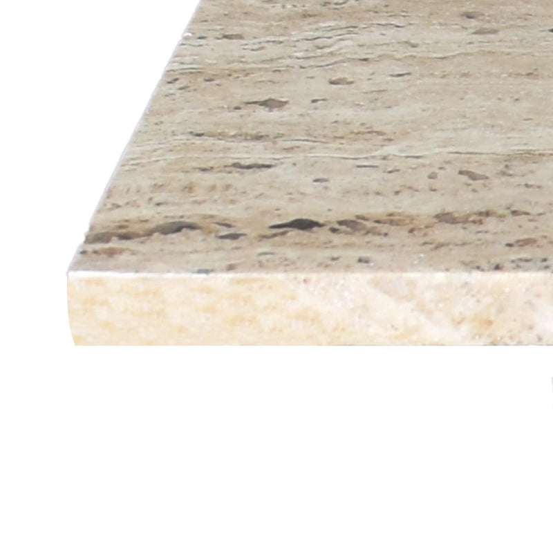 Venus 18.5 Table d'appoint contemporaine en marbre naturel faite à la main en forme de T, gris/beige, par JONATHAN Y.