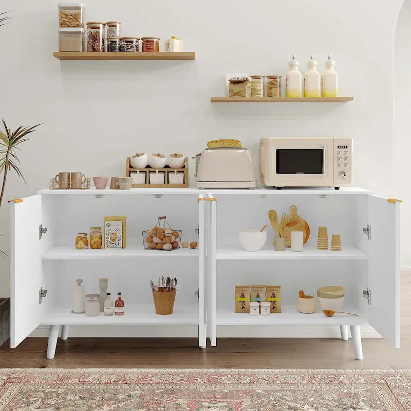 Buffet de cuisine JASIWAY avec portes à effet ondulé