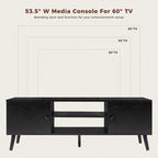 Meuble TV, meuble TV moderne du milieu du siècle pour téléviseur 55/60 pouces, meuble TV de style ferme, centre de divertissement pour salon