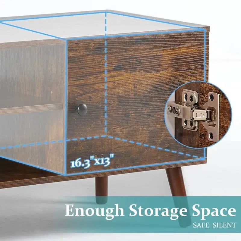 Meuble TV, meuble TV moderne du milieu du siècle pour téléviseur 55/60 pouces, meuble TV de style ferme, centre de divertissement pour salon