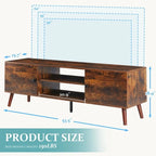 Meuble TV, meuble TV moderne du milieu du siècle pour téléviseur 55/60 pouces, meuble TV de style ferme, centre de divertissement pour salon