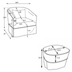 Fauteuil pivotant avec repose-pieds et base en métal noir
