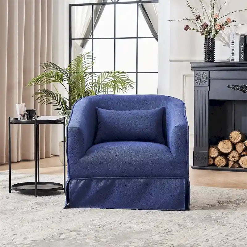 Fauteuil pivotant avec repose-pieds et base en métal noir