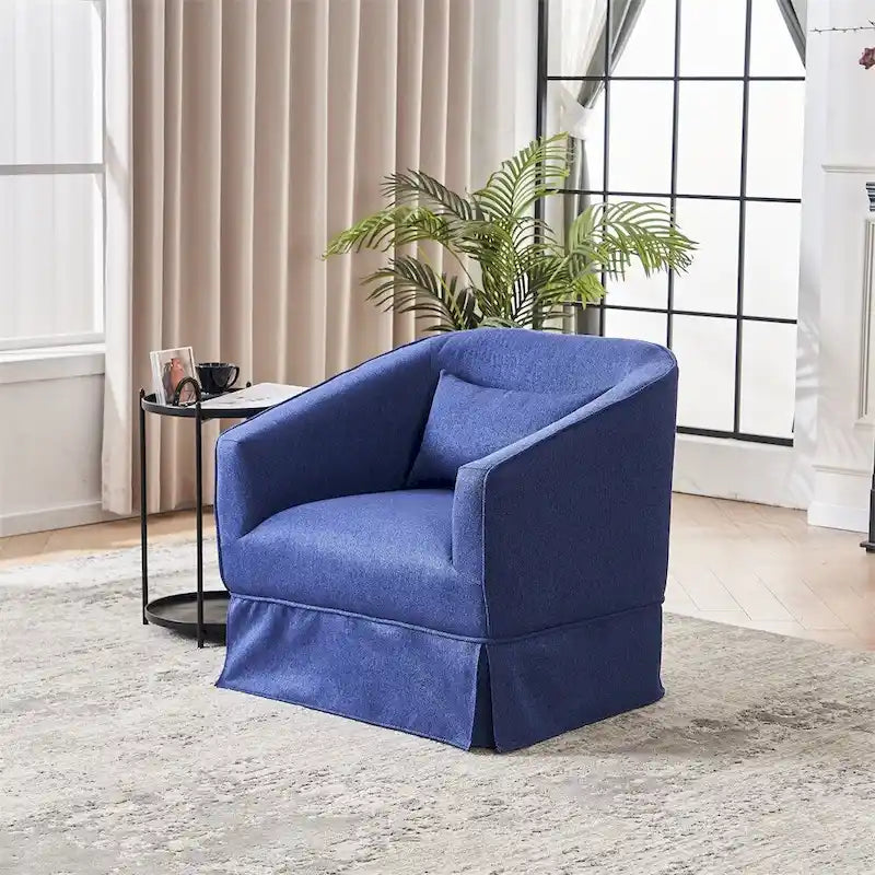 Fauteuil pivotant avec repose-pieds et base en métal noir