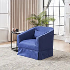 Fauteuil pivotant avec repose-pieds et base en métal noir