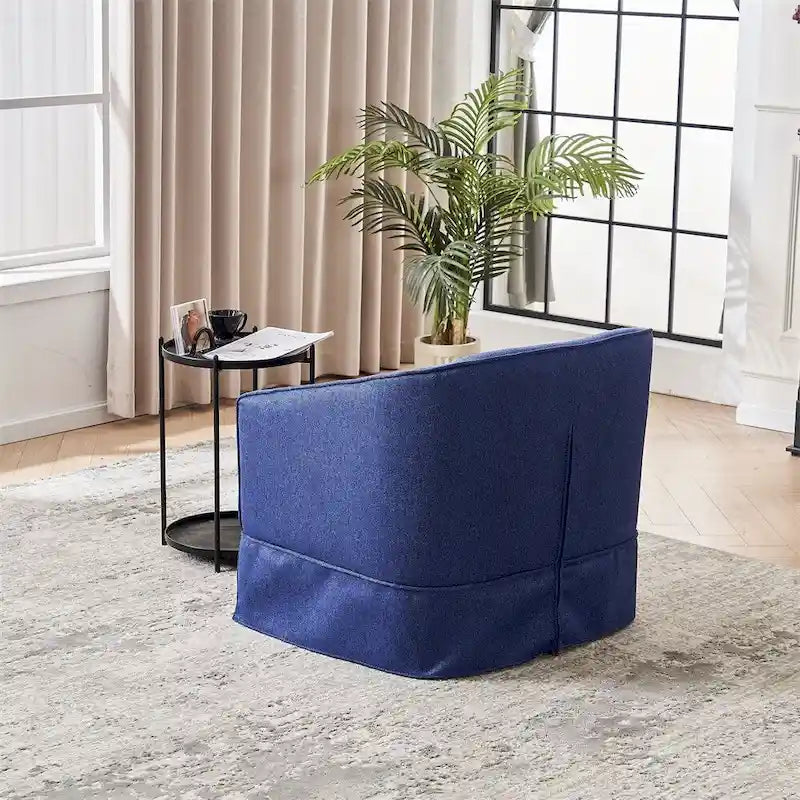 Fauteuil pivotant avec repose-pieds et base en métal noir