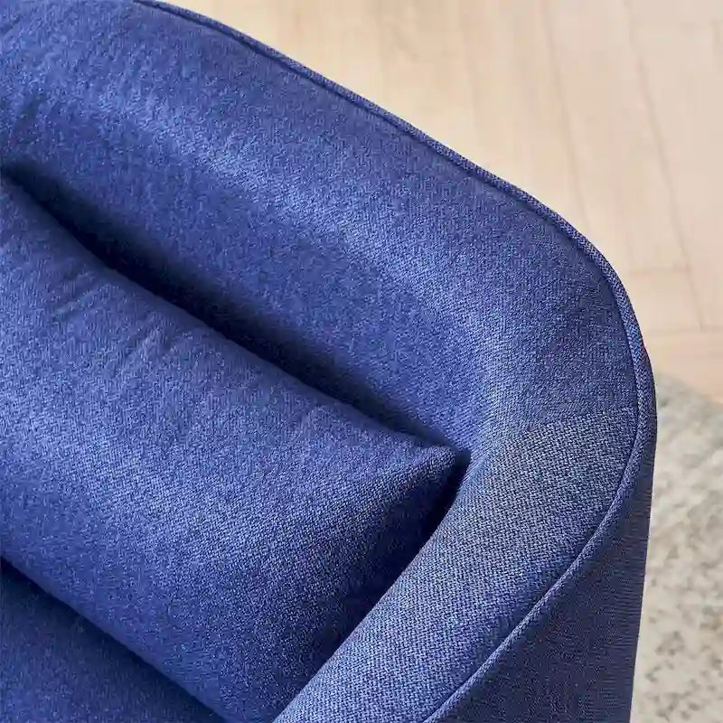 Fauteuil pivotant avec repose-pieds et base en métal noir