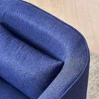 Fauteuil pivotant avec repose-pieds et base en métal noir