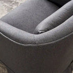 Fauteuil pivotant avec repose-pieds et base en métal noir