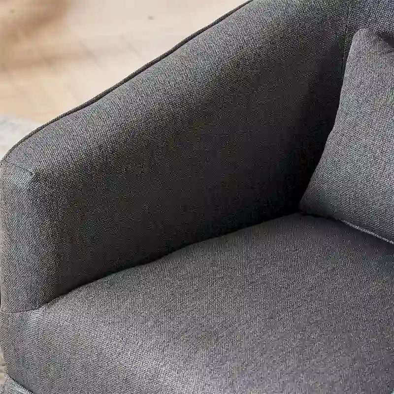 Fauteuil pivotant avec repose-pieds et base en métal noir