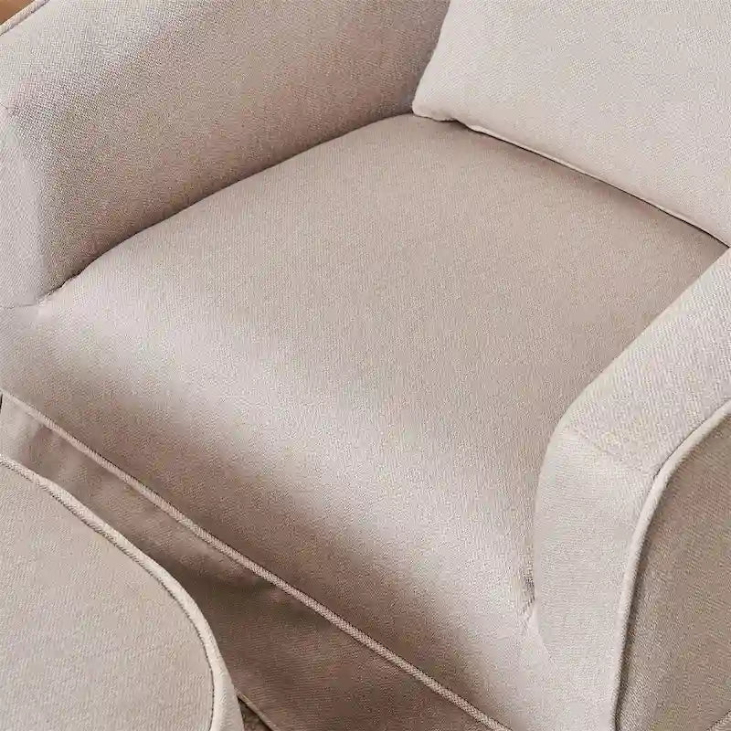 Fauteuil pivotant avec repose-pieds et base en métal noir