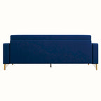 Canapé deux places moderne en velours capitonné avec coussins amovibles - 217,8 cm (P) x 77 cm (L) x 77,5 cm (H)