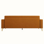 Canapé deux places moderne en velours capitonné avec coussins amovibles - 217,8 cm (P) x 77 cm (L) x 77,5 cm (H)