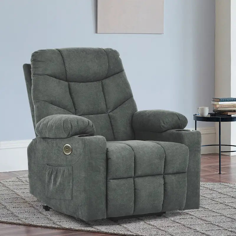 Fauteuil inclinable massant et chauffant en flanelle Moasis