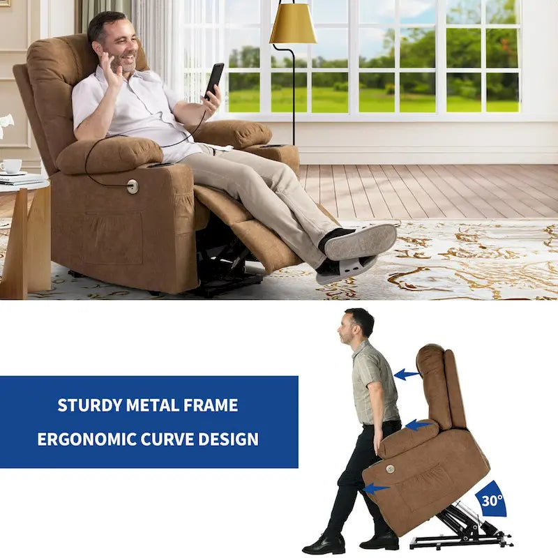 Fauteuil inclinable massant et chauffant en flanelle Moasis