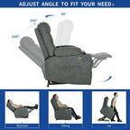 Fauteuil inclinable massant et chauffant en flanelle Moasis