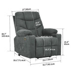 Fauteuil inclinable massant et chauffant en flanelle Moasis