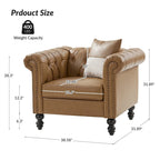 Fauteuil Faustina traditionnel capitonné avec pieds en bois massif par HULALA HOME