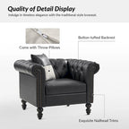 Fauteuil Faustina traditionnel capitonné avec pieds en bois massif par HULALA HOME