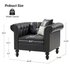 Fauteuil Faustina traditionnel capitonné avec pieds en bois massif par HULALA HOME