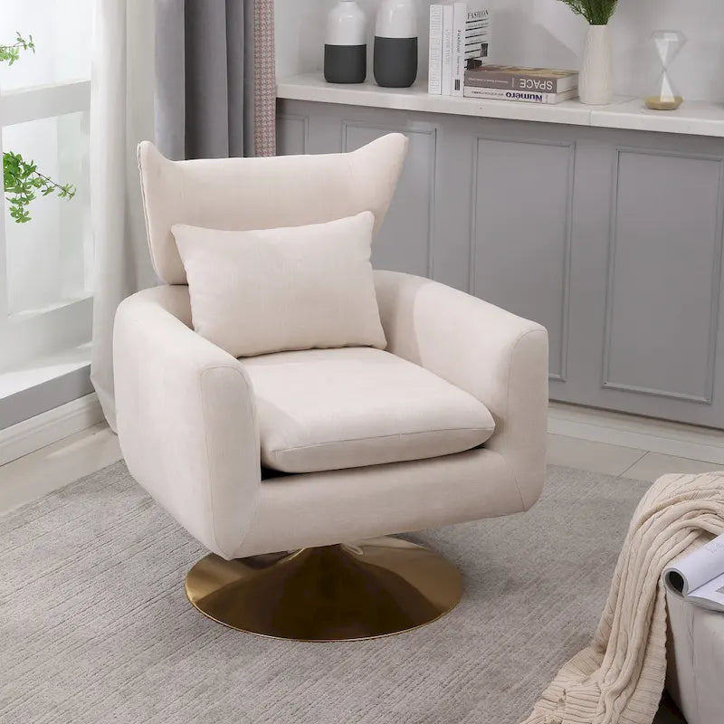 Fauteuil d'appoint pivotant à 360 degrés style milieu du siècle