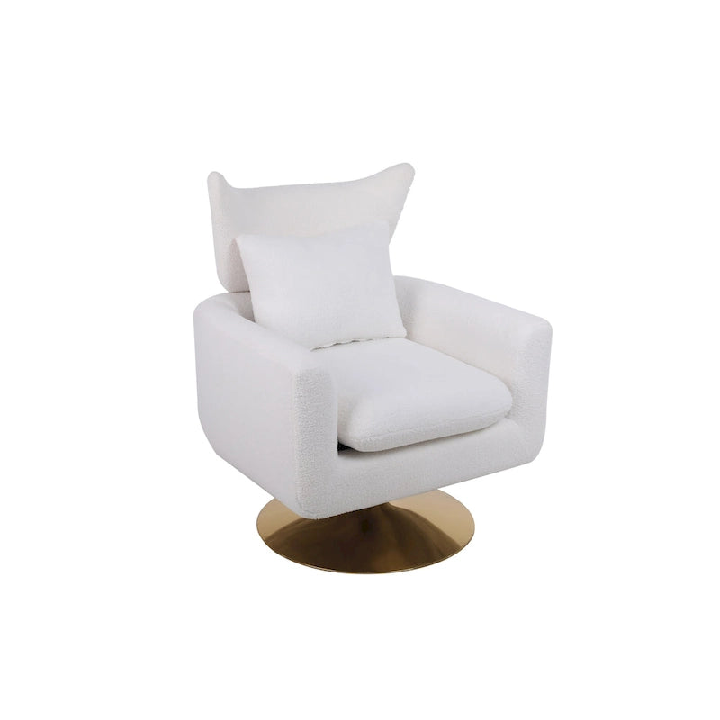 Fauteuil d'appoint pivotant à 360 degrés style milieu du siècle