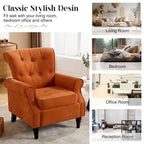 Fauteuil d'appoint rembourré à motif floral HOMYKA, accoudoirs roulés et garniture cloutée, lot de 2