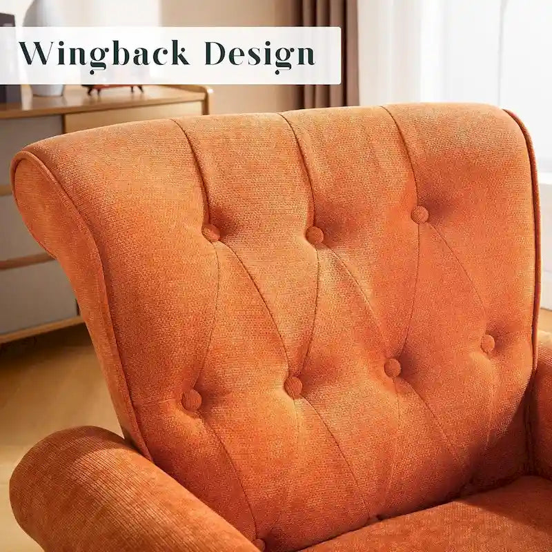 Fauteuil d'appoint rembourré à motif floral HOMYKA, accoudoirs roulés et garniture cloutée, lot de 2