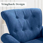 Fauteuil d'appoint rembourré à motif floral HOMYKA, accoudoirs roulés et garniture cloutée, lot de 2