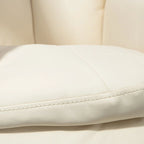 Fauteuil inclinable pivotant HOMCOM avec repose-pieds et pouf, revêtement en similicuir, base enveloppée, blanc crème