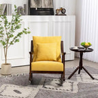 Fauteuil à bascule moderne recouvert de tissu tissé avec structure en bois massif