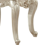 Table d'appoint traditionnelle avec plateau en marbre et gravures en résine, couleur or