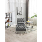 Canapé-lit Leisure Concubine avec pieds en acrylique, canapé tonneau traditionnel en velours avec coussin de soutien lombaire pour salon