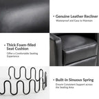 Ensemble de 2 fauteuils inclinables pivotants en cuir véritable Josefa de Hulala Home