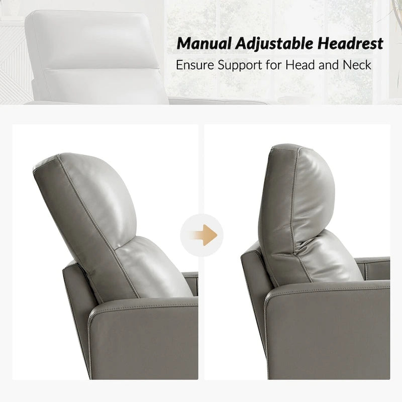 Ensemble de 2 fauteuils inclinables pivotants en cuir véritable Josefa de Hulala Home