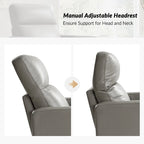 Ensemble de 2 fauteuils inclinables pivotants en cuir véritable Josefa de Hulala Home