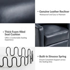 Ensemble de 2 fauteuils inclinables pivotants en cuir véritable Josefa de Hulala Home