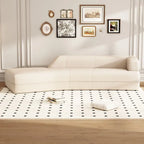 109,4 Chaise longue incurvée, canapé moderne d'intérieur pour salon, beige