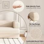 109,4 Chaise longue incurvée, canapé moderne d'intérieur pour salon, beige