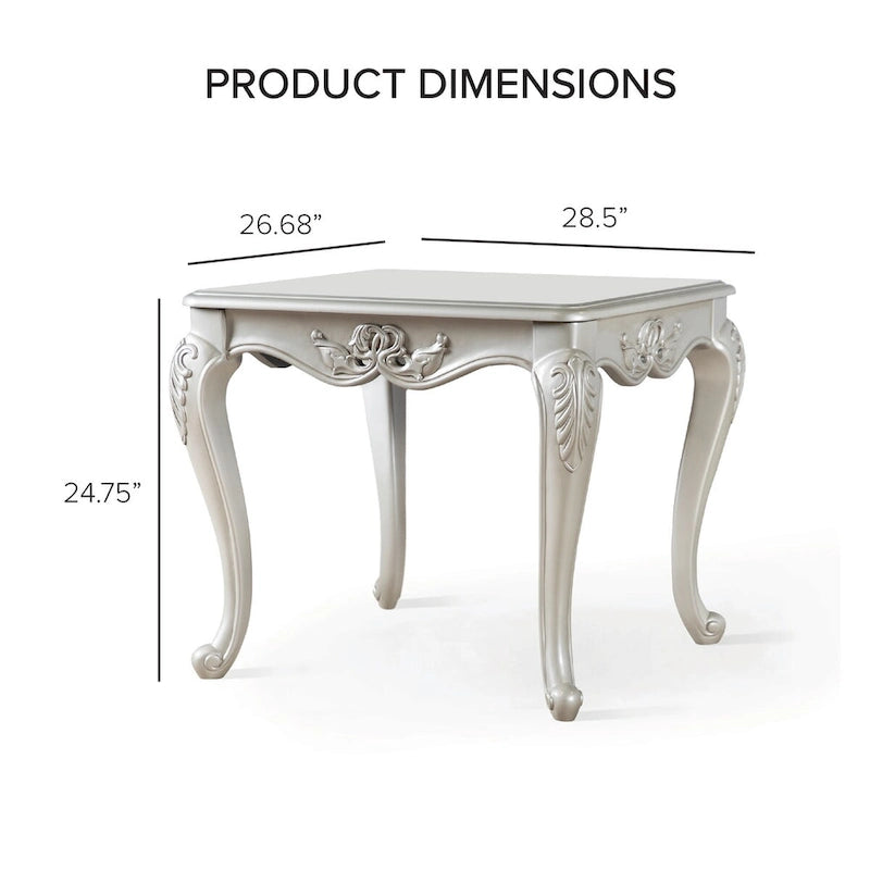 Table d'appoint Clarissa traditionnelle en bois massif avec pieds sculptés, de la marque Furniture of America