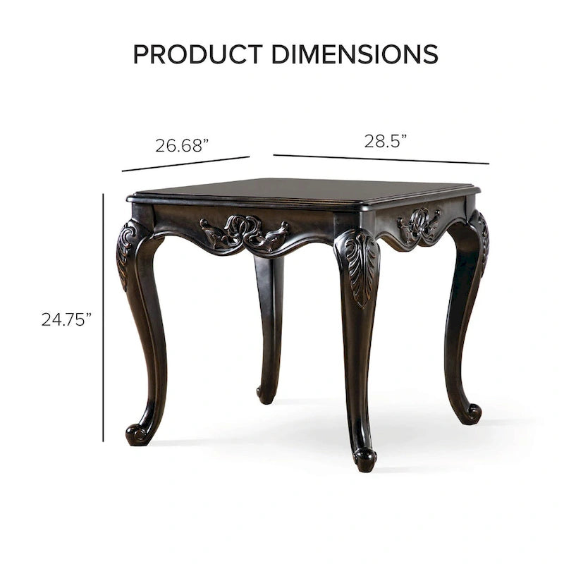 Table d'appoint Clarissa traditionnelle en bois massif avec pieds sculptés, de la marque Furniture of America