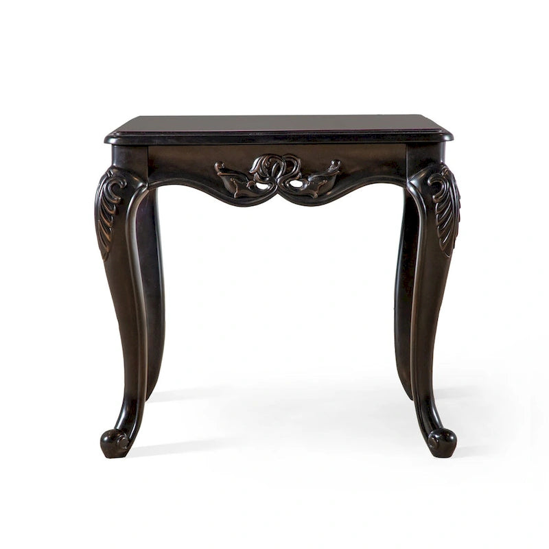 Table d'appoint Clarissa traditionnelle en bois massif avec pieds sculptés, de la marque Furniture of America