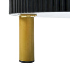 Table basse empilable moderne Mieres, ensemble de 2 tables basses gigognes, tables d'appoint avec plateau en verre trempé brun