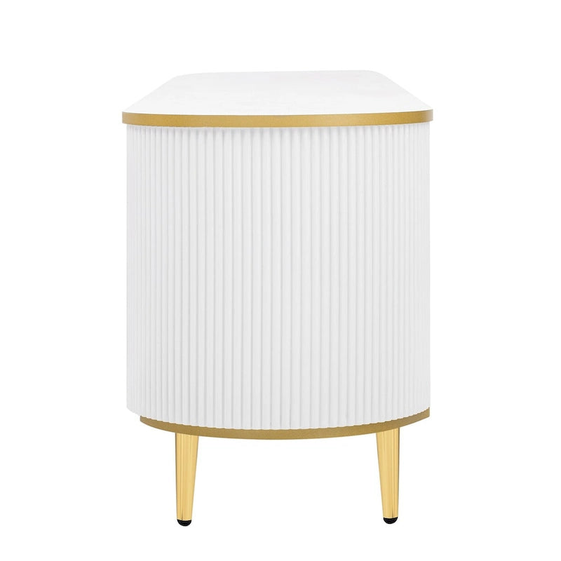 Meuble TV moderne pour téléviseurs jusqu'à 80 pouces, centre multimédia avec 4 tiroirs et 1 placard