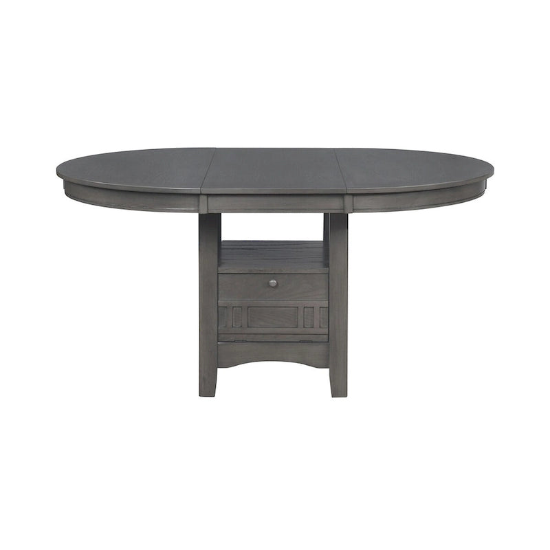 Wood Dining Table With Storage in Medium Grey