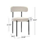 Chaises de salle à manger bouclées, style moderne du milieu du siècle, lot de 2