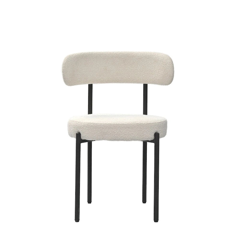 Chaises de salle à manger bouclées, style moderne du milieu du siècle, lot de 2