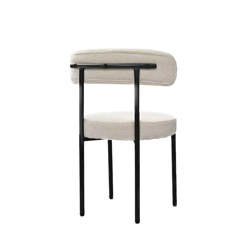 Chaises de salle à manger bouclées, style moderne du milieu du siècle, lot de 2