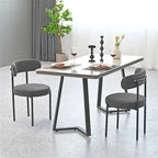 Chaises de salle à manger bouclées, style moderne du milieu du siècle, lot de 2