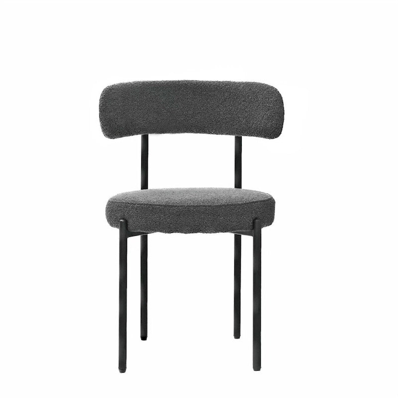 Chaises de salle à manger bouclées, style moderne du milieu du siècle, lot de 2